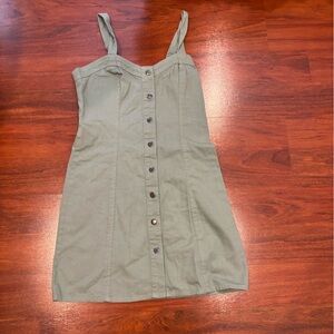 Button-Front Olive Green Sundress